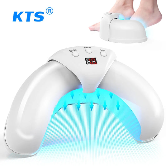 KTS Semi-arc Nail Fungus Laser Device 12x470nm 6x910nm Cure Onychomycosis Toenail Fingernail Fungal Therapy Time display 2000mA