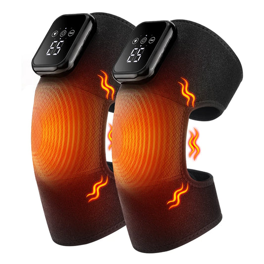 1Pcs/2Pcs Heated Knee Massager, Thermal Knee Support Wrap, 3 Level Adjustable Vibration Heating Pad ,Knee Relaxation Leg Warmer