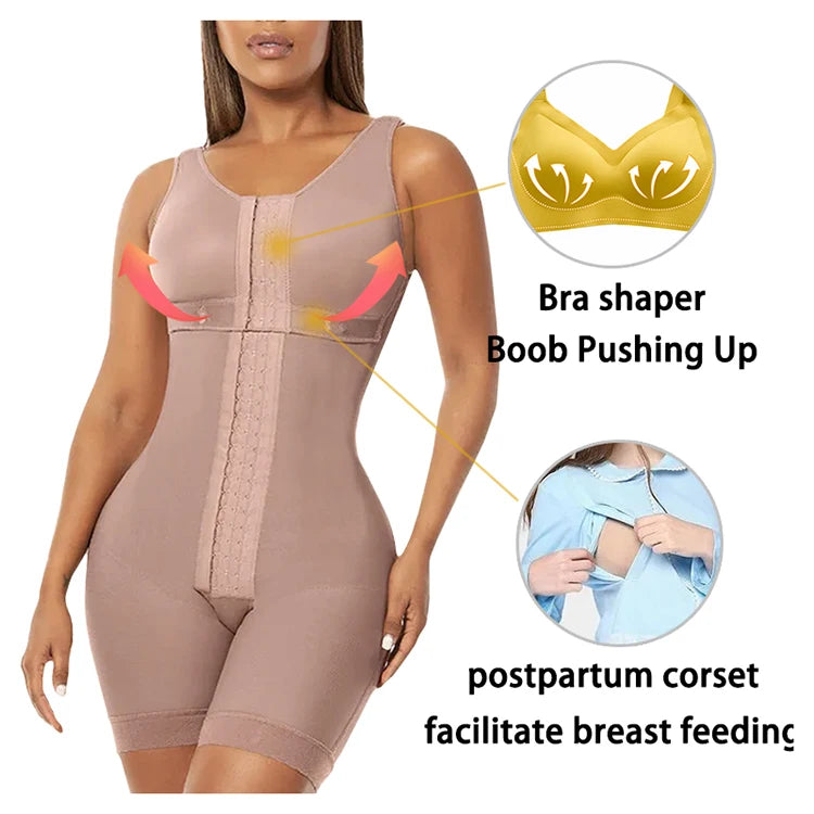 Full Body Corset Bodysuit Carving Shaper Tights Postpartum Girdles Fajas Colombian Sheath Butt Push Up Women Modeling Shapewear